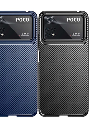 Xiaomi Poco X4 Pro 5G Kılıf Zore Negro Karbon Tasarım Silikon Kılıf