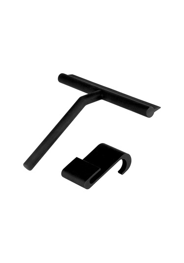 Hombey Ev & Banyo Silikon Silecek - Cam, Pencere, Duvar Temizliği - Paslanmaz, Sürtünmezdir - Siyah + Asma Kanca Siyah