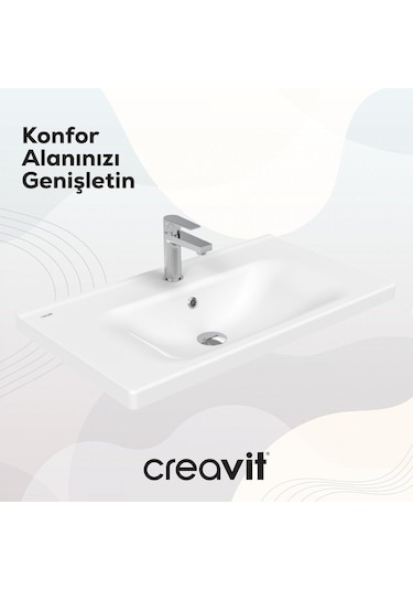 Creavit Eksen Etajerli Lavabo 80 Cm Beyaz Ek080-00cb00e-0000