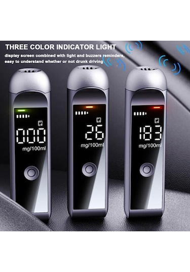 Yüksek Hassasiyetli Alkol Test Cihazı Taşınabilir Dijital Lcd Ekranlı Alkol Metre Usb Şarj Edilebilir Nefes Testi Cihazı Alkol Tespit Cihazı Siyah