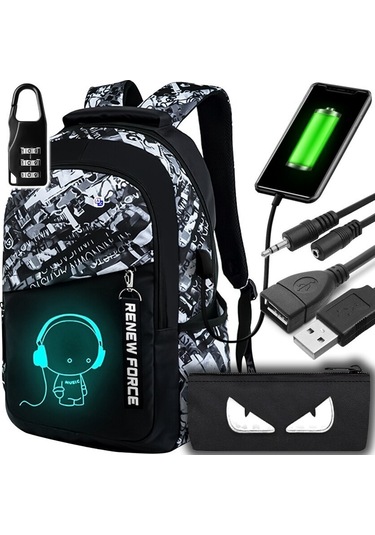 Çok İşlevli 35l Okul Sırt Çantası - Parlak, Su Geçirmez, Şarj Fonksiyonu Ve Aksesuar Seti İle Diğer