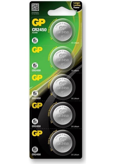 Gp Cr2450-c5 3v Lityum Düğme Pil 5'li Paket