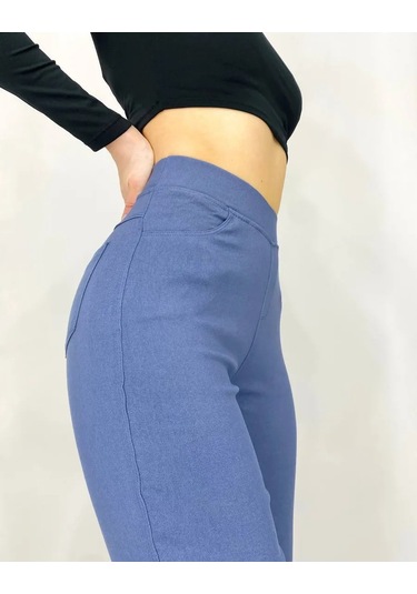 Natasha Beautıful Lastikli Jegging / Tüysüz 57213471 Açık Mavi