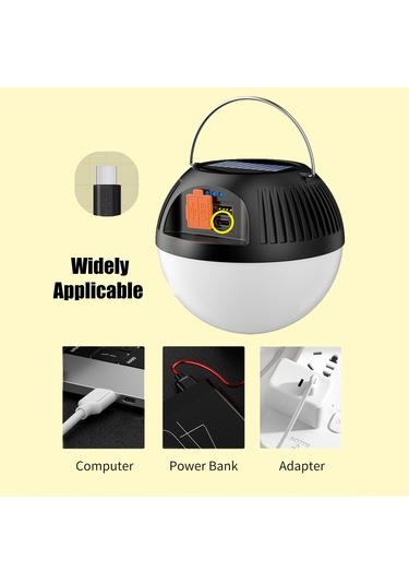 Reedark Büyük Boy Mavi Led Kamp Feneri, Type-c Şarj, 3 Işık Modu, Usb Power Bank, Taşınabilir Çadır Işığı Çok Renkli