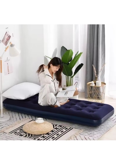 Reidan Mavi Şişme Yatak Kamp Yatağı 183x76x23cm Ev Kamp Yatağı Mavi