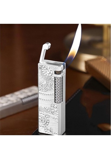 Dunhll Tarz M2 Çarklı Mekanik Çakmak Gümüş