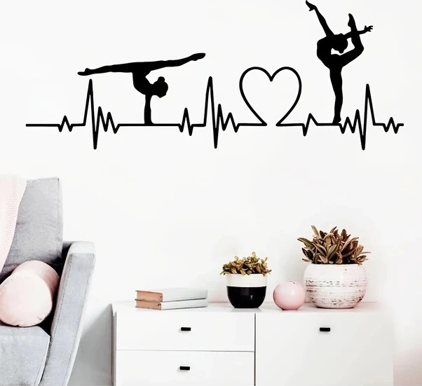 Trendooze Zarif Dansçı Dekoru Siyah Vinil Duvar Çıkartması Sy33 Siyah