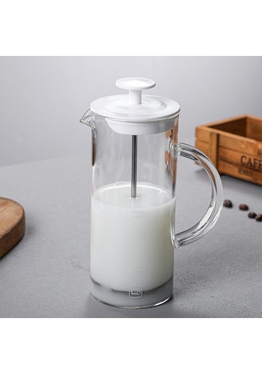 Homyl Fransız Basın Kahve Makinesi Dayanıklı Cam Ev Beyaz Beyaz