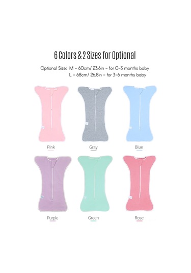 Wezone 0-3 Aylık Bebekler İçin Pamuklu Esnek Sarıtm-uyku Torbası, Yumuşak Ve Nefes Alır, Pembe M 60cm