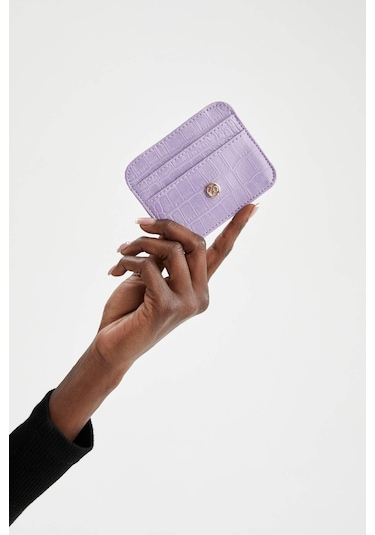 Defacto Kadın Suni Deri Croco Kartlık W2526AZNSPR46 Mor