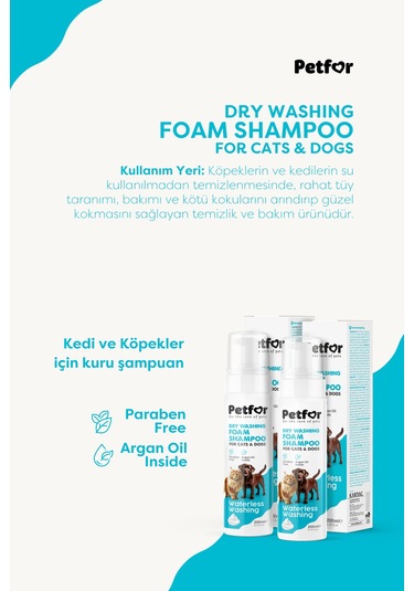 Kedi Ve Köpekler İçin Kuru Şampuan 200 Ml X2 Adet