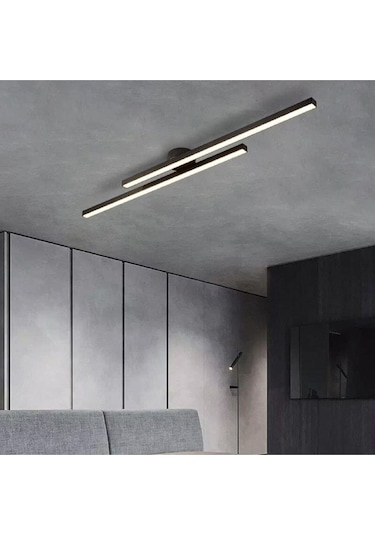 Aras / Plafonyer Avize / 120 Cm / 2 'li Line / Antrasit Gövde / 3 Çok Renkli