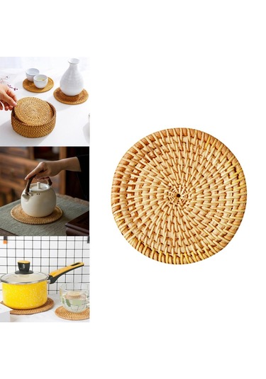 Suntek Isı Yalıtımı Yuvarlak Coaster El Dokuma Rattan 8cm Diğer