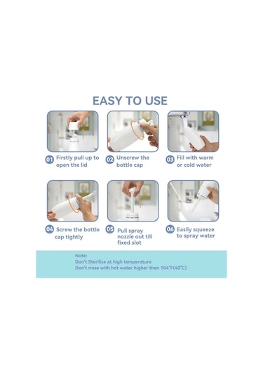 Honeybeeshop Beyaz 13 5oz 400ml Tasinabilir Peri Sisesi Seyahat Bide 400ml Kapasiteli Kadin Erkek Bebek Bezi Yikama Nozulu