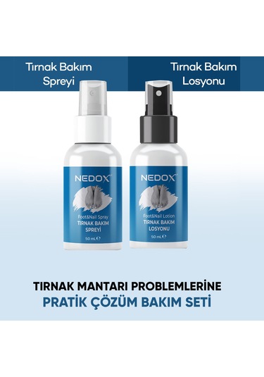 Nedox El Ayak ve Tırnak Mantarları için Pratik Bakım Sprey ve Losyon Seti 2 x 50 ML