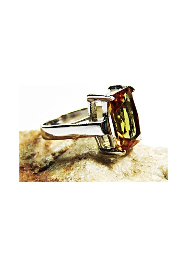 Gümüş Kare Zultanit Taşlı Kadın Yüzük