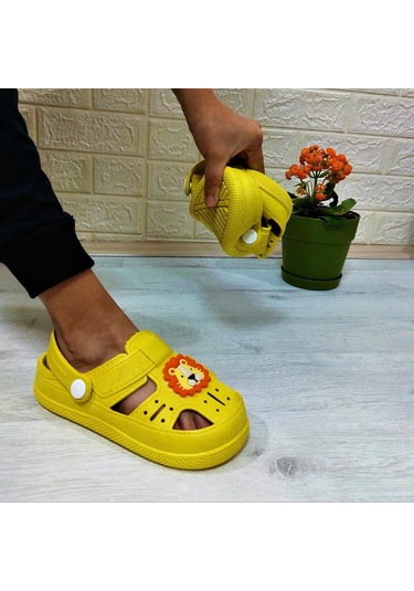 Da-ye 1001 P Sarı Önü Kapalı Yumuşacık Kaydırmaz Sandalet & Terlik 001