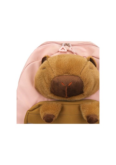 Homyl Capybara Sırt Çantası Doldurulmuş Hayvan Tatil Pembe