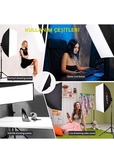 Deyatech Softbox 60 x 90 CM 120W 3000-5500K Led Video Ve Fotoğraf Çekim Işığı