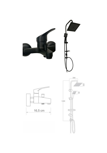 Armour Armatür Siyah Banyo Batarya Seti İkili Siyah