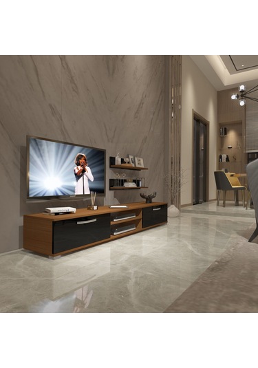 Decoraktiv Eko 4 Mdf Dvd Tv Ünitesi Tv Sehpası Ceviz - Siyah