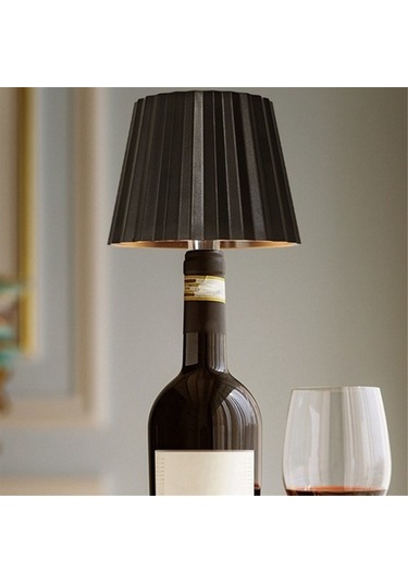 Szypzstore Humble Kablosuz Şişe Lambası, Şişe Işığı, Likör Şişeleri Için Led Işıklar, Şarj Edilebilir Şarap Üç Renkli Siyah Cesd2n Siyah