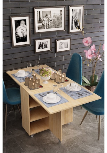 Dekorfim DF01107AC Pratik Katlanır Masa Mutfak ve Yemek Masası