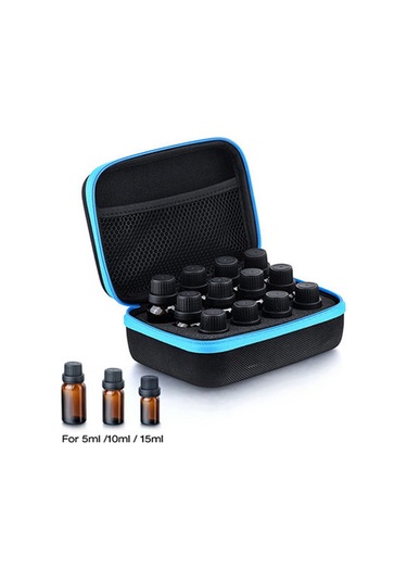 Mufunye Çeşitli Özelliklere Sahip Uçucu Yağ Şişeleri İçin Uygun, Mavi, 5ml/10ml/15ml Uçucu Yağ Saklama Çantası