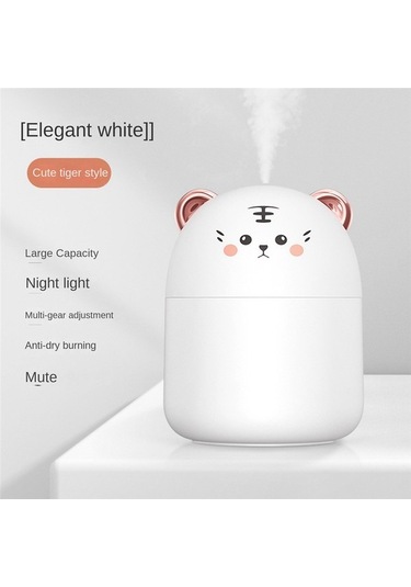 Agoodshop 250ml Mini Sevimli Pet Hava Temizleme Nemlendirici Ev Beyaz Için Atmosfer Işığı İle Hava Neml
