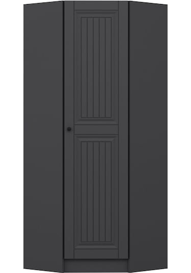 Kale 1 Kapaklı Köşe Dolap Antrasit Mebran Antrasit İlkbahar 210cm Antrasit