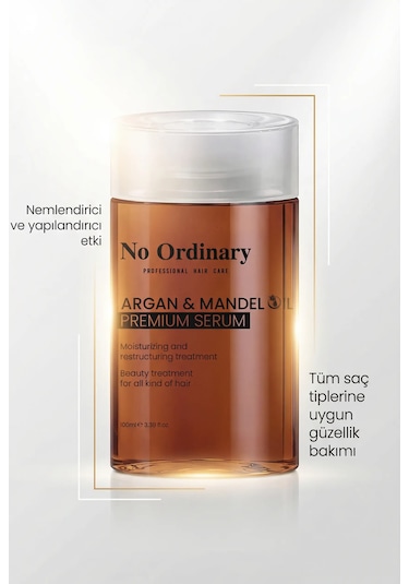 Premium Argan & Mandel Içerikli Doğal Saç Bakım Yağı & Serum 100ml