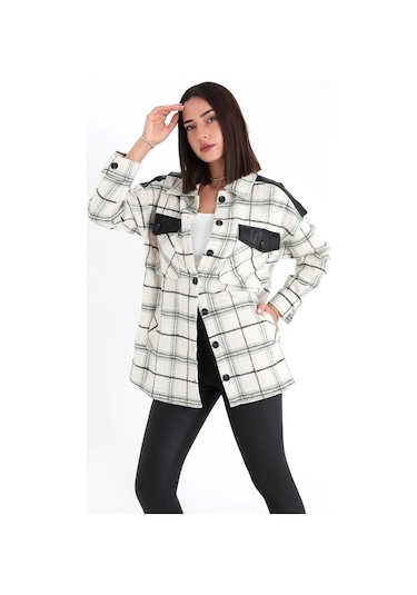 Deri Garnili Ekose Cepli Gömlek - Mint Yeşili-mint Yeşili Mint Yeşili