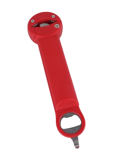 Xiyyadms Kırmızı Çok Fonksiyonlu Geri Çekilebilir Kavanoz Açıcı - Metal Dişli Tasarım, Kolay Kuvvet İle Kapağı Aç, Ev Gereci Kırmızı