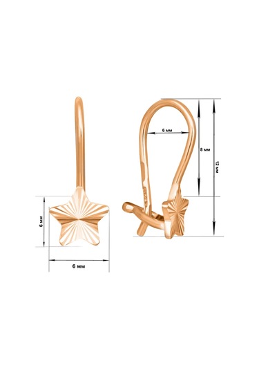 Zolotoj Merkurij Çocuklar İçin Yıldız Küpe Gümüş 244869717 Altın