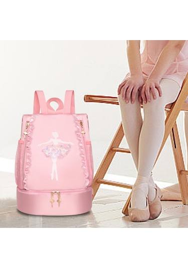 Suntek Bale Çantası Spor Yüzme Seyahat Jimnastik Için Sevimli Dantel Dekor Pembe