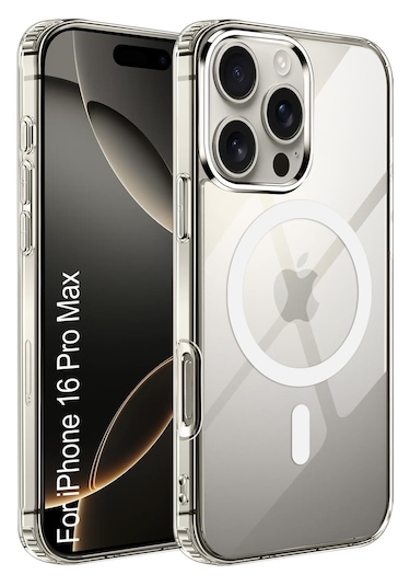 İphone 16 Pro Max Uyumlu Magsafe Kablosuz Şarj Özellikli Şeffaf Kılıf