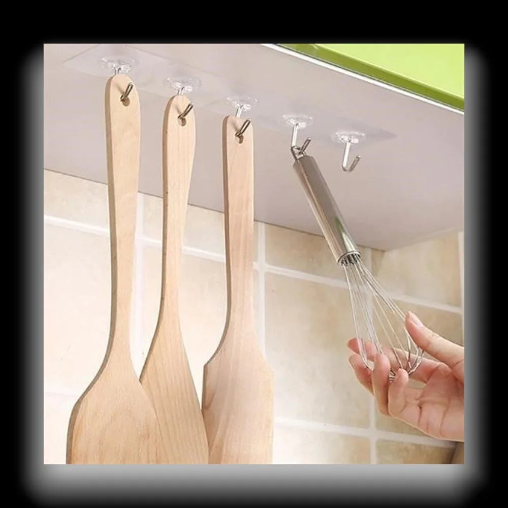 5 Adet Şeffaf Güçlü Duvar Askısı Yapışkan Askılık Vantuz Kanca Mutfak Banyo Düzenleyici