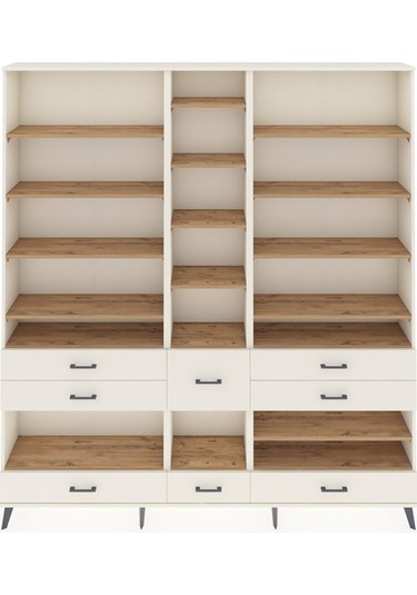 Arges Dolap 19 Raflı 8 Çekmeceli 220x30x243 Aytaşı-çam/aytaşı Atlas Çam/aytası