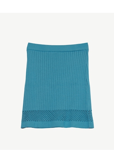 Yargıcı Triko Etek Mavi
