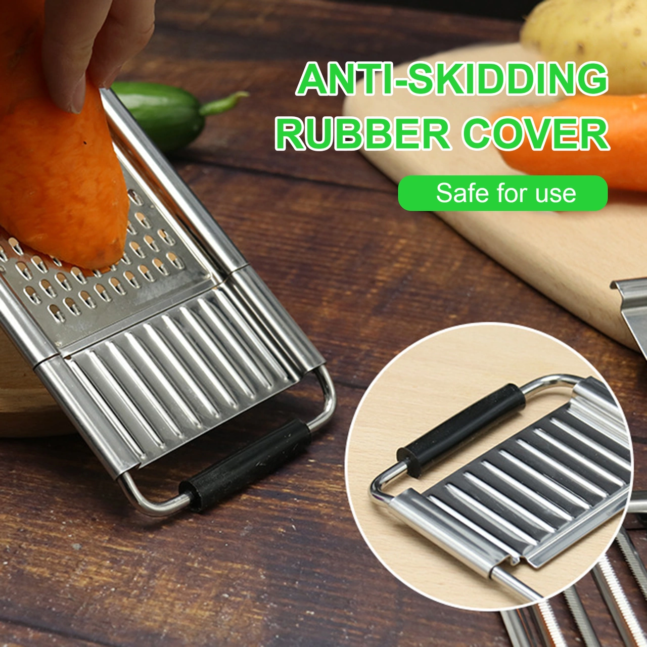 Youmex Prestij Çelik Sebze Dilimleyici Seti - Dilimleme, Ipi Kesme Ve Çıkarma İşlevi - Renkli Kutuda 3/4 Parça Seçenekli Gümüş