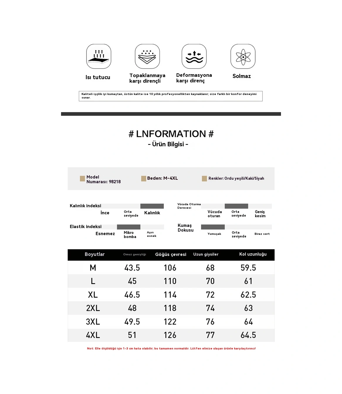 Erkek Saf Pamuklu Yaka Ceket Günlük Ceket Yeşil