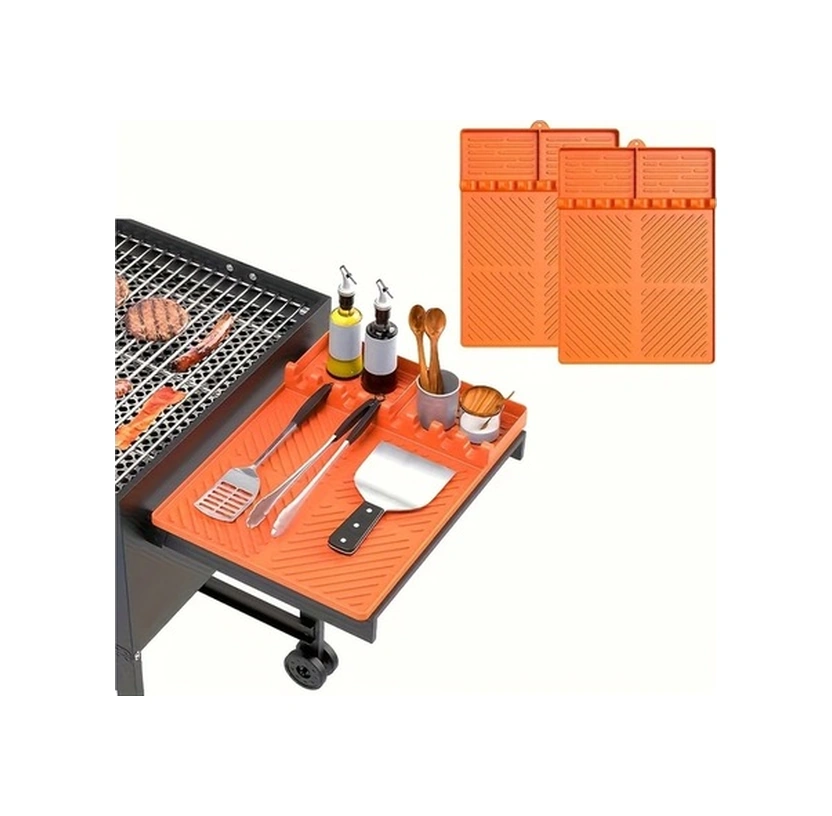 Trendooze Parlak Gülüş Izgara Matı Blackstone Yan Raf Paslanmaz Izgara Aksesuarı Barbekü