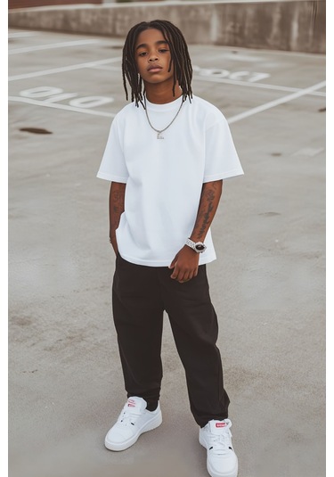 Beyaz Çocuk T-shirt Kız Erkek Unisex %100 Pamuk Beyaz