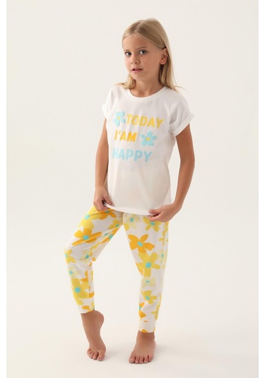 Roly Poly 3394 Today Krem Kız Çocuk Pijama Takımı Krem