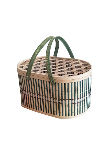 Suntek Bambu Dokuma Meyve Ekmek Kek İçin İçi Boş Sepet