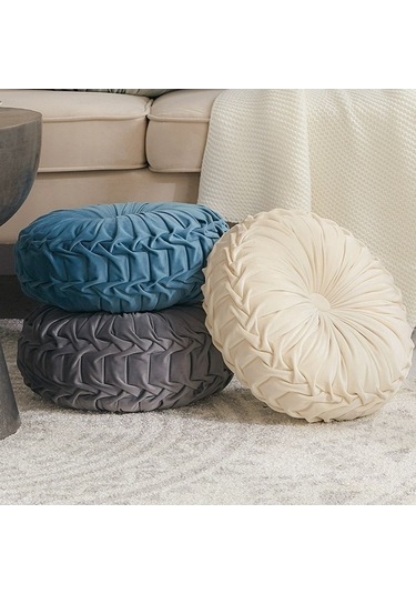Novahub İskandinav Yuvarlak Kadife Minder - Haki Lacivert - 30x50cm Yurt İçi Um44333-1 Lacivert