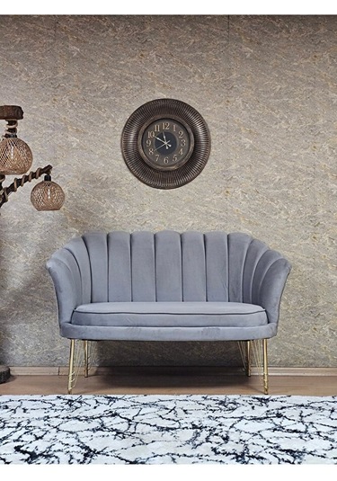 İkili İstiridye Gold Kaplama Telli Ayak Çay Seti Koltuk Tekli Ber Çok Renkli