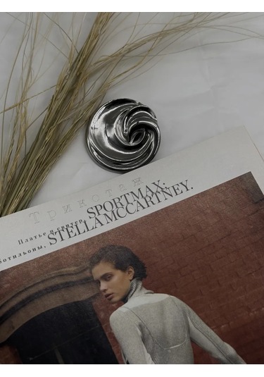 Best Price 34 Yuvarlak Düğme Broş 367590219 Gümüş