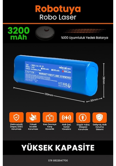 Robotuya Robo Laser Uyumlu 3200 Mah Robot Süpürge Pili