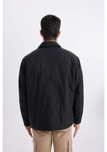 DeFacto Relax Fit Polo Yaka Gömlek Ceket B4941AX24SPBK81